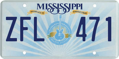MS license plate ZFL471