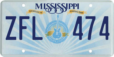 MS license plate ZFL474