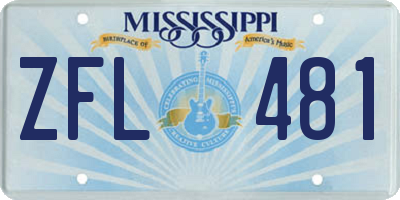 MS license plate ZFL481