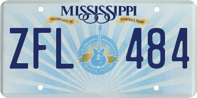 MS license plate ZFL484