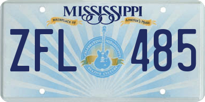 MS license plate ZFL485
