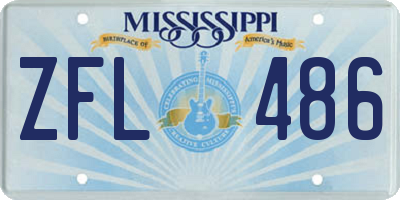 MS license plate ZFL486