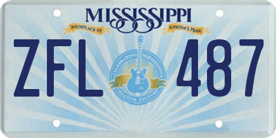 MS license plate ZFL487