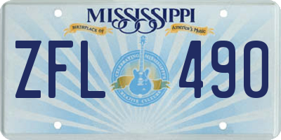 MS license plate ZFL490