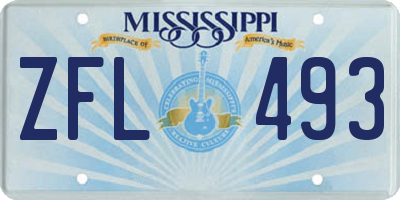 MS license plate ZFL493