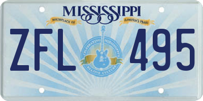 MS license plate ZFL495