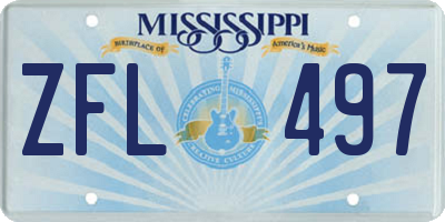 MS license plate ZFL497
