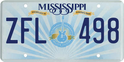 MS license plate ZFL498