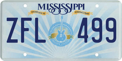 MS license plate ZFL499