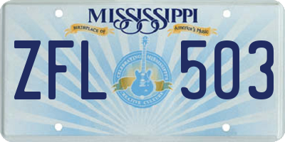 MS license plate ZFL503