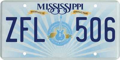 MS license plate ZFL506