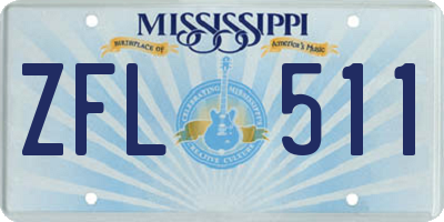 MS license plate ZFL511