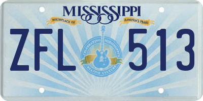 MS license plate ZFL513