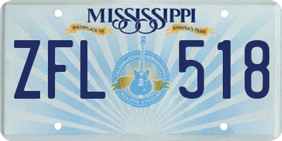 MS license plate ZFL518