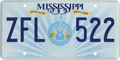 MS license plate ZFL522