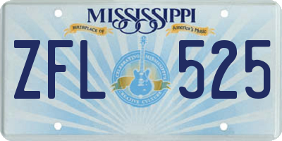 MS license plate ZFL525