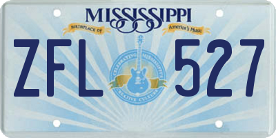 MS license plate ZFL527