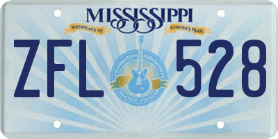 MS license plate ZFL528