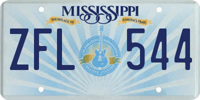 MS license plate ZFL544