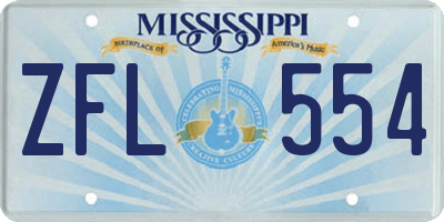 MS license plate ZFL554