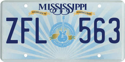 MS license plate ZFL563