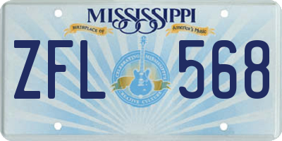 MS license plate ZFL568