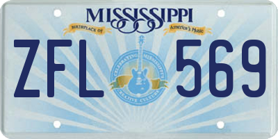 MS license plate ZFL569