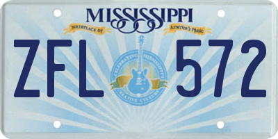 MS license plate ZFL572