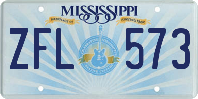 MS license plate ZFL573