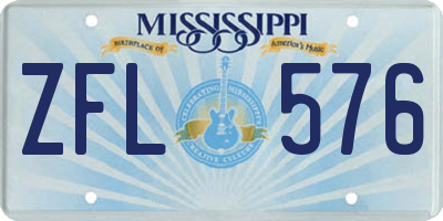 MS license plate ZFL576
