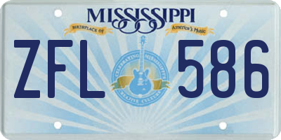 MS license plate ZFL586