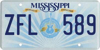 MS license plate ZFL589
