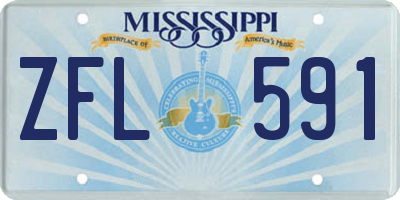 MS license plate ZFL591