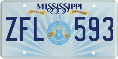 MS license plate ZFL593