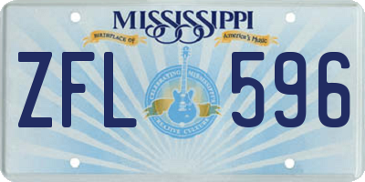 MS license plate ZFL596