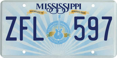 MS license plate ZFL597