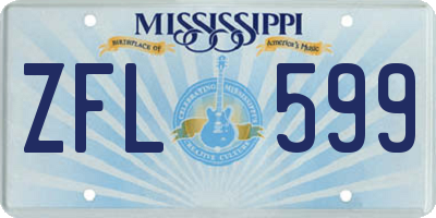 MS license plate ZFL599