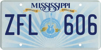 MS license plate ZFL606