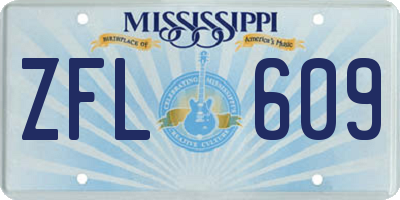 MS license plate ZFL609