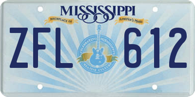 MS license plate ZFL612
