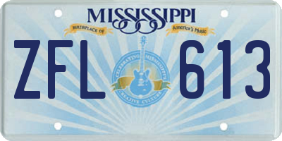 MS license plate ZFL613
