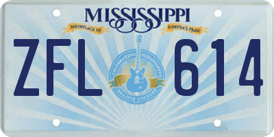 MS license plate ZFL614