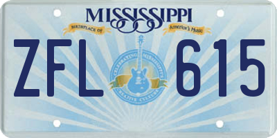 MS license plate ZFL615