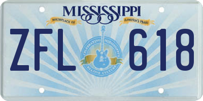 MS license plate ZFL618