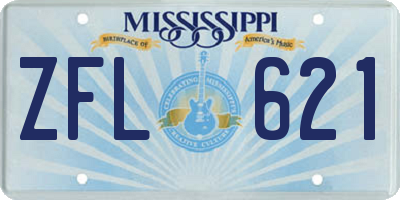 MS license plate ZFL621