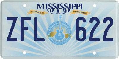 MS license plate ZFL622