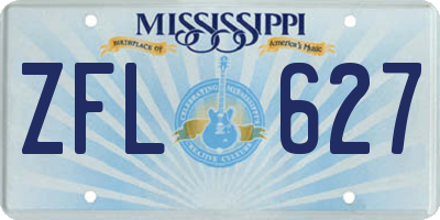 MS license plate ZFL627