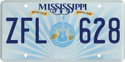 MS license plate ZFL628