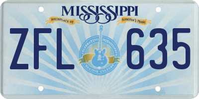 MS license plate ZFL635