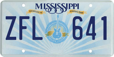 MS license plate ZFL641